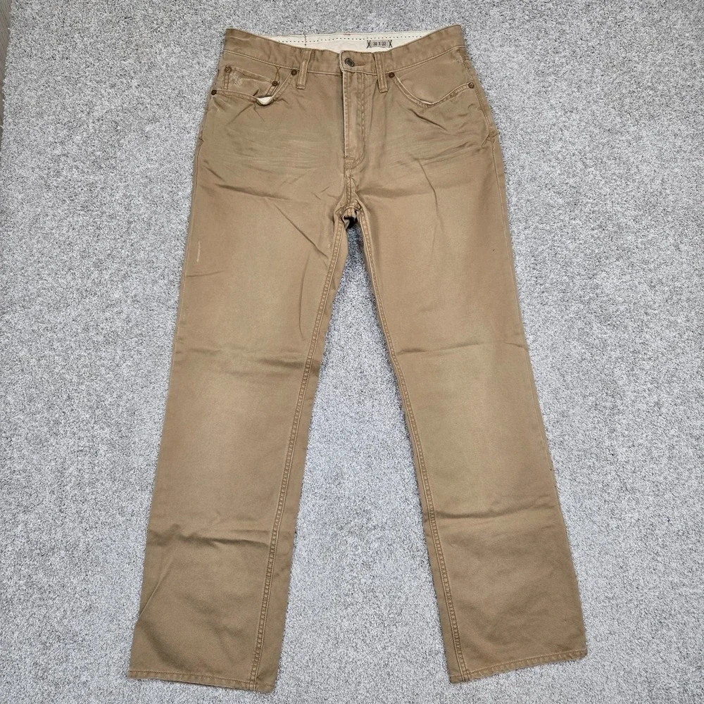 Polo Ralph Lauren‎ 867 Classic 5 Pocket tan Pants Distressed vintage Men's 32x32